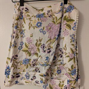 Anthropologie Maeve Printed Satin Wrap Mini Skirt